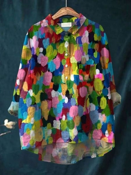 Floral Blouse Women Flowing Fit Casual Elegant