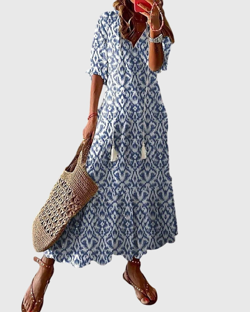 Summer Dress Women Regular Fit Casual Boho Vintage