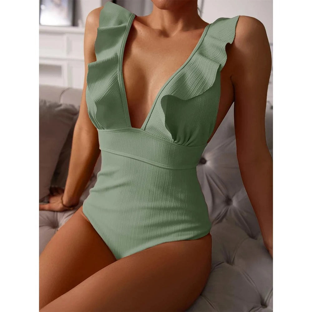 Ruffled One-Piece Women Flattering Fit Leisure Summer