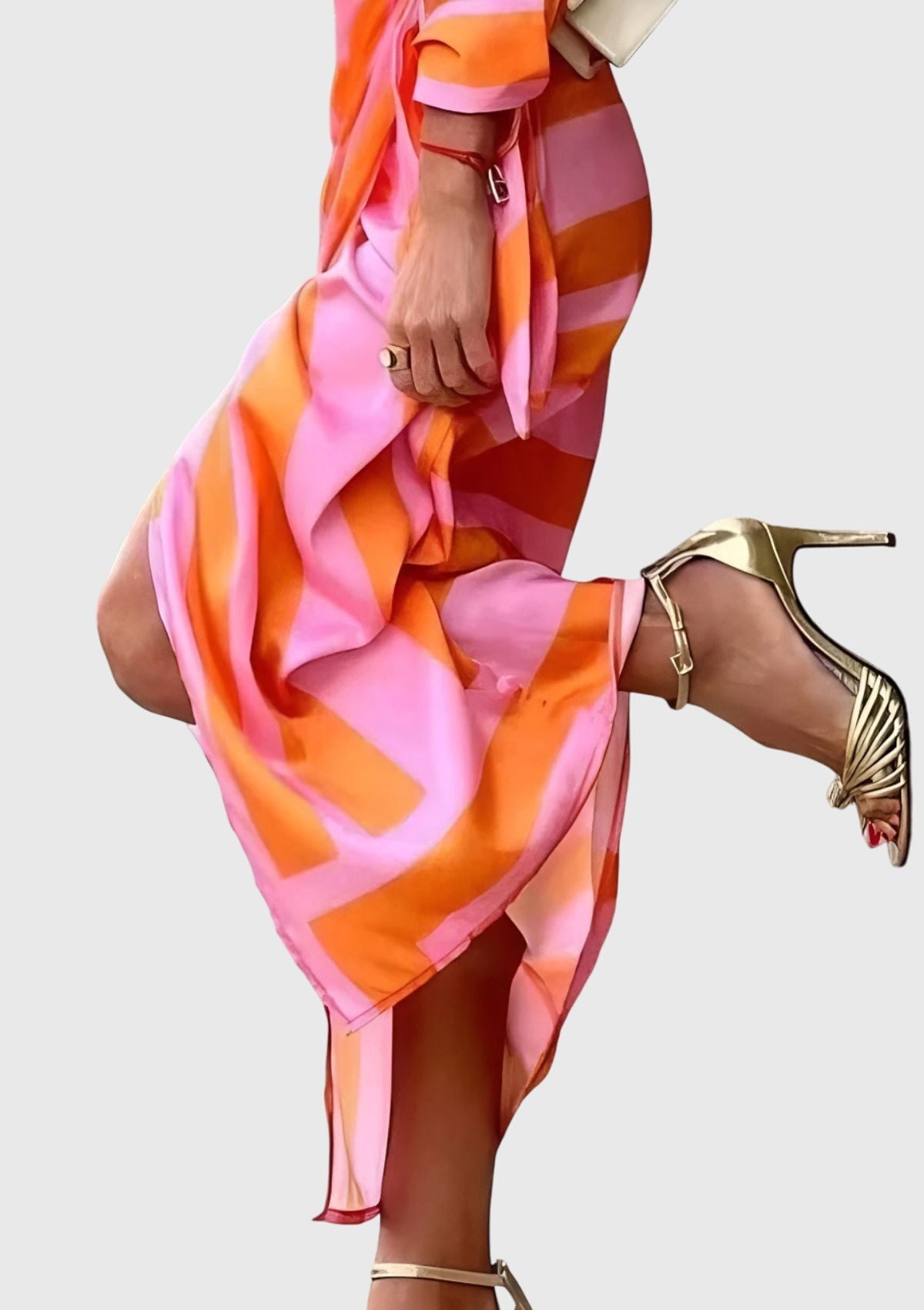 Wrap Dress Women Regular Fit Casual Elegant Print