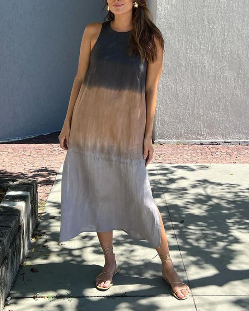Sleeveless Ombre Dress Women Slim Fit Casual Summer