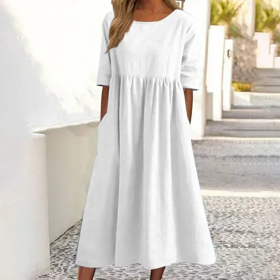 Midi Dress Women Regular Fit Casual Summer