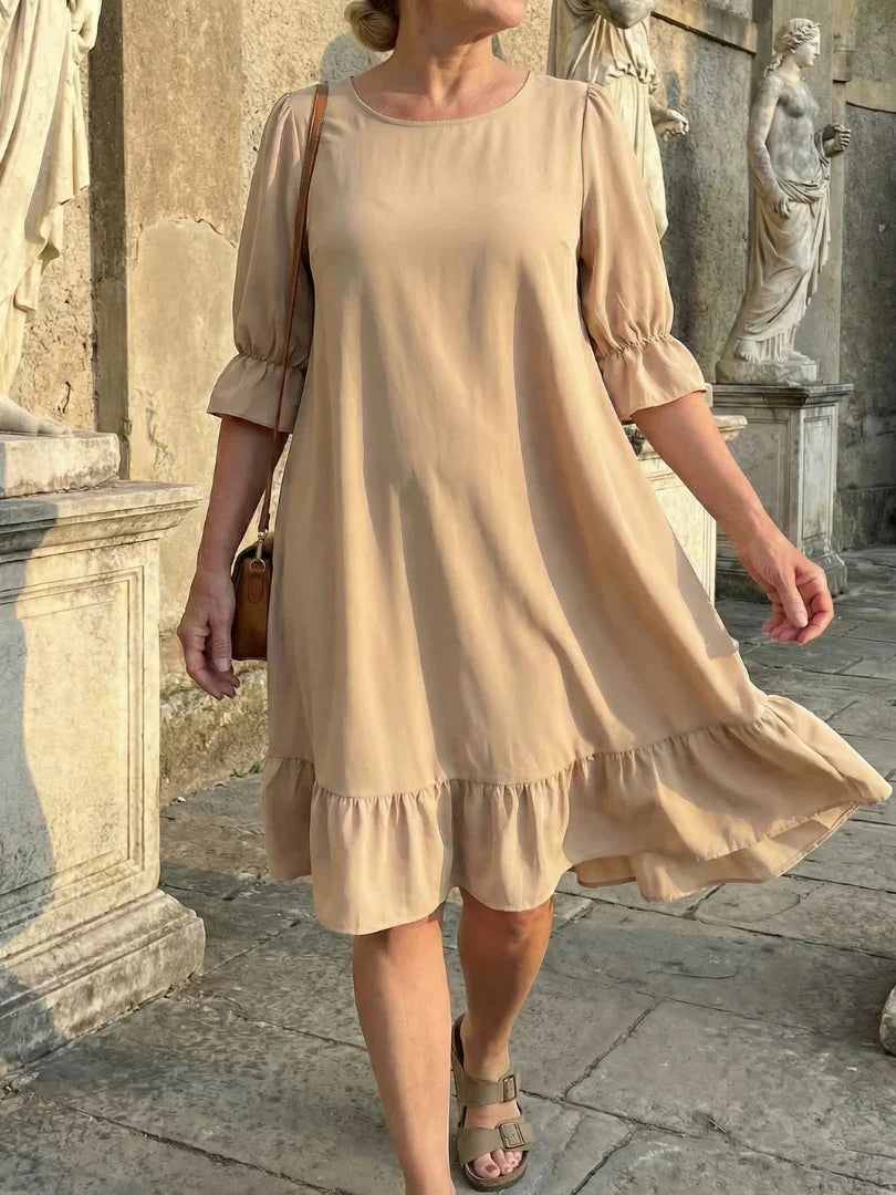 Ruffle Day Dress Women Relaxed Fit Casual