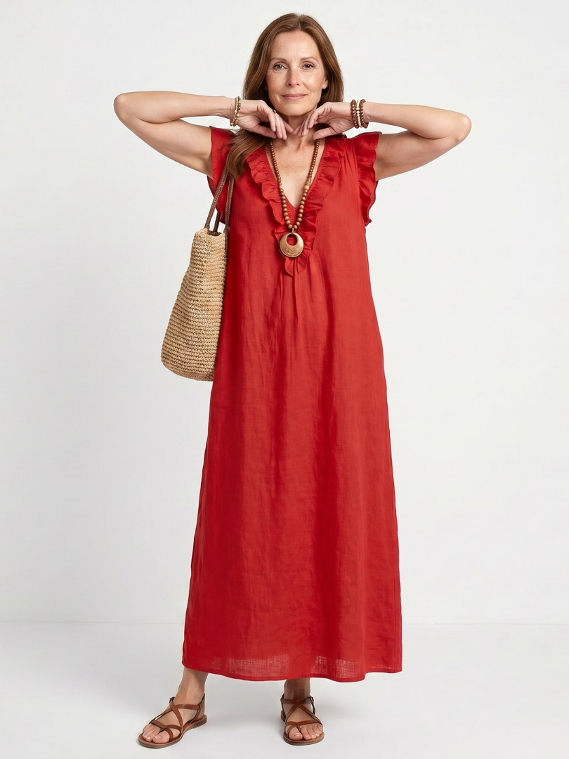 Sleeveless Midi Dress Women Relaxed Fit Casual