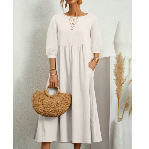 Summer Dress Women Fitted Casual Elegant Midi