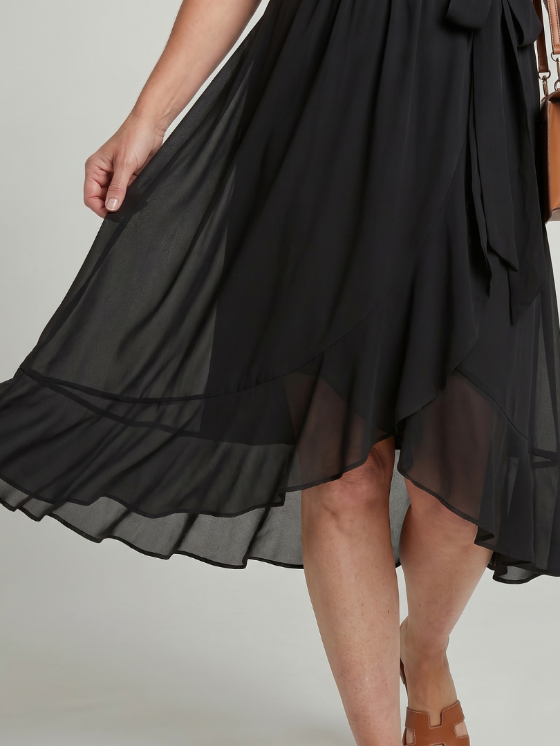 Wrap Midi Dress Women Relaxed Fit Casual Summer