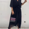 Wrap Midi Dress Women Regular Fit Casual Elegant