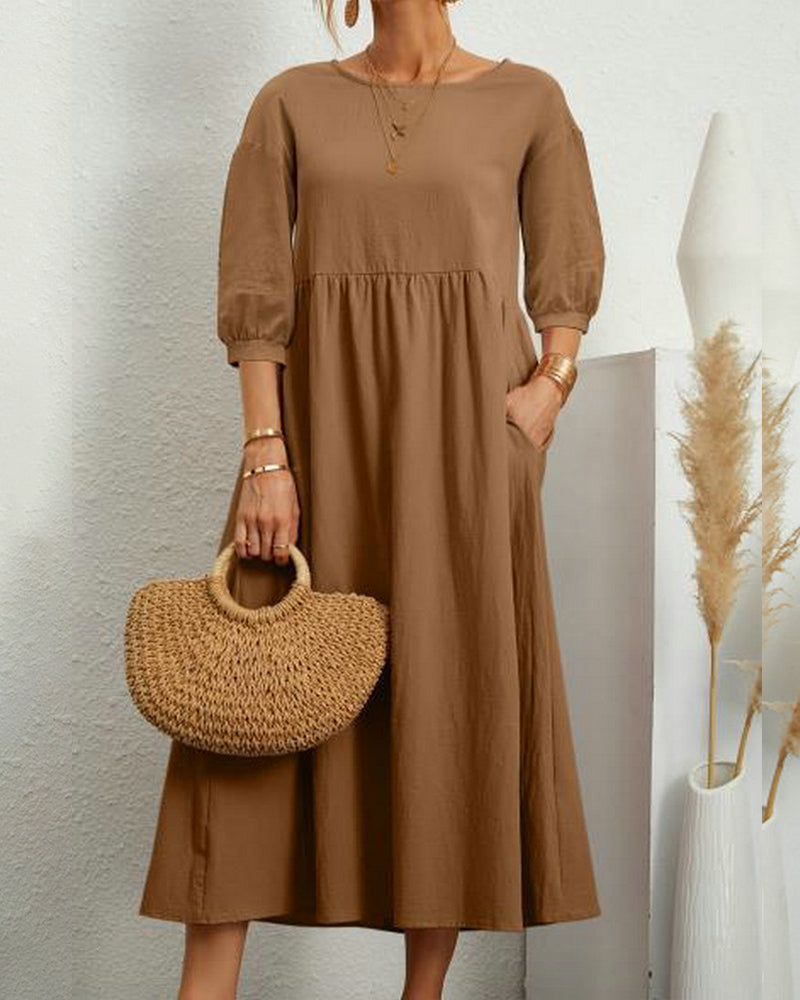 Midi Dress Women Loose Fit Casual Business Spring Summer