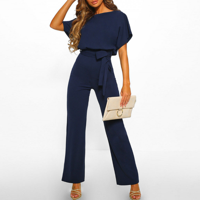 Wide-Leg Jumpsuit Women Regular Fit Casual Elegant