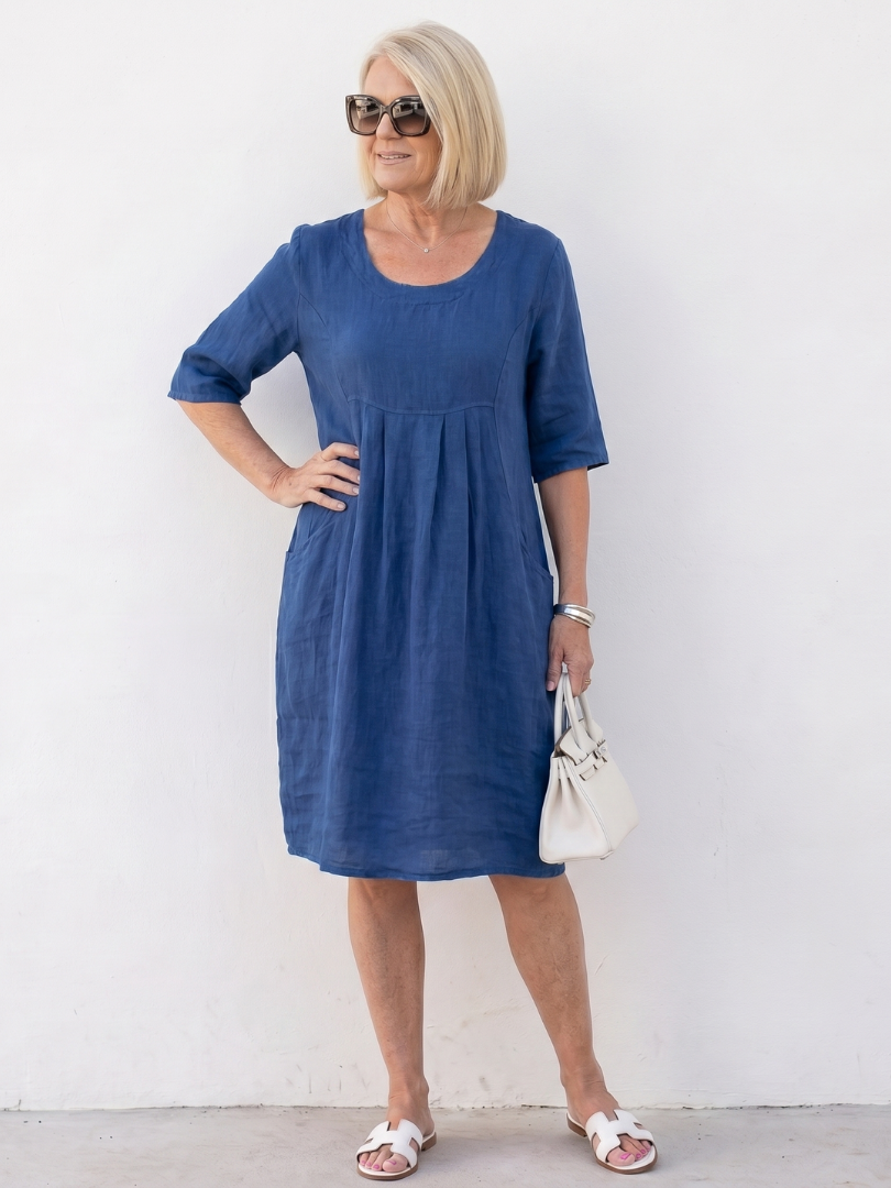 Knee Length Dress Women Relaxed Fit Casual