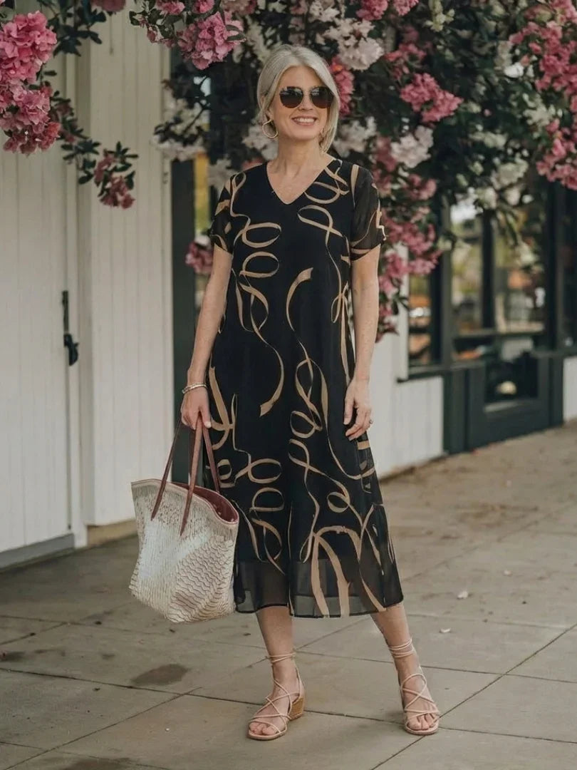 Midi Dress Women Relaxed Fit Casual