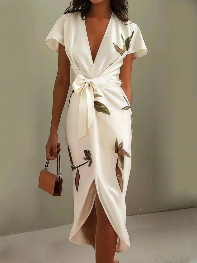 Wrap Dress Women Regular Fit Elegant Occasion