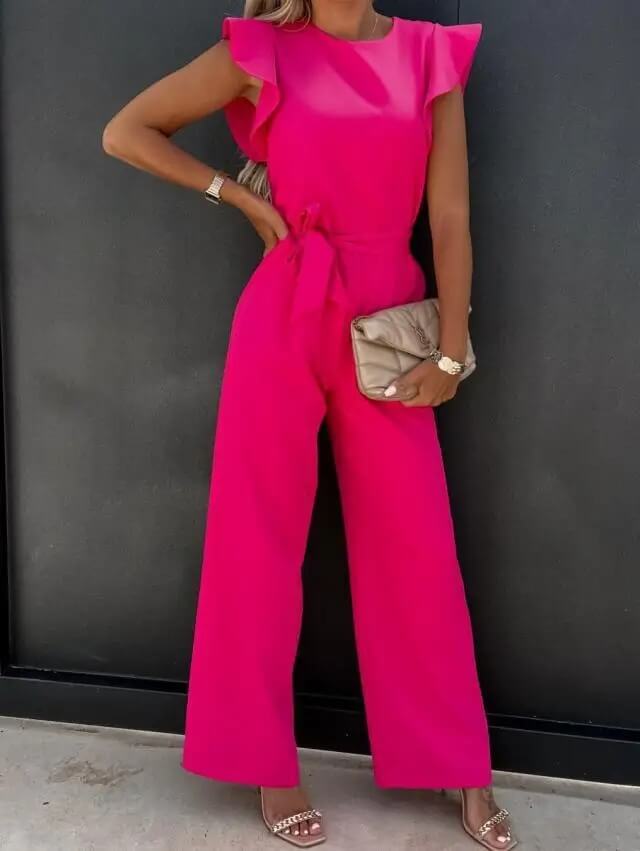 Wide-Leg Jumpsuit Women Regular Fit Formal Occasion
