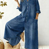 Wide-Leg Jumpsuit Women Relaxed Fit Casual
