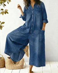 Wide-Leg Jumpsuit Women Relaxed Fit Casual