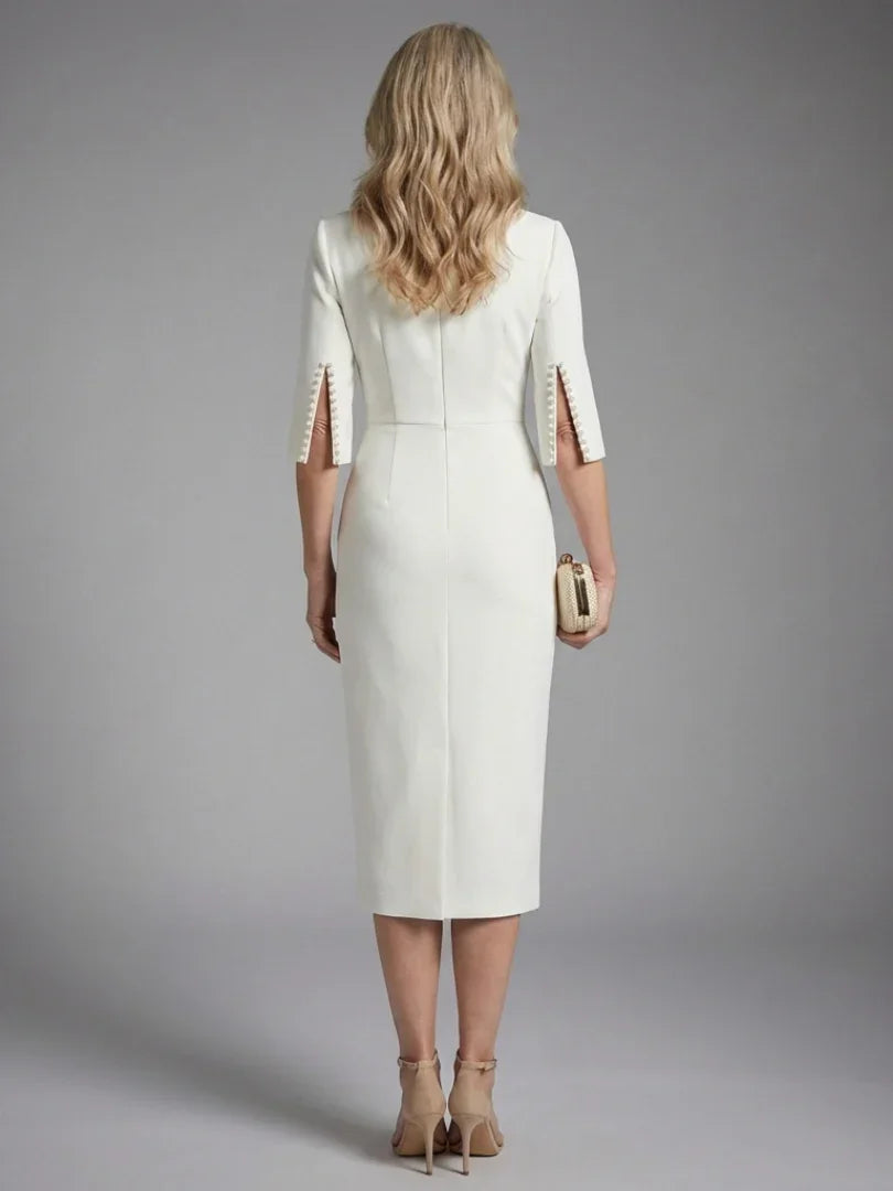 Midi Dress Women Tailored Fit Evening Formal