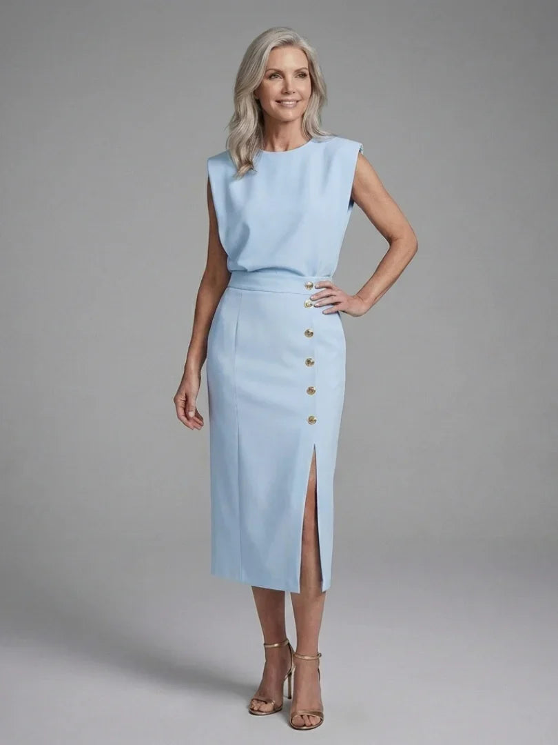 Asymmetric Midi Dress Women Tailored Fit Casual