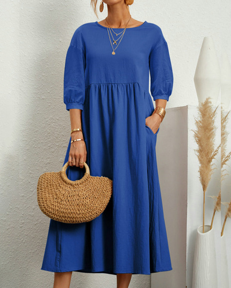 Midi Dress Women Loose Fit Casual Business Spring Summer