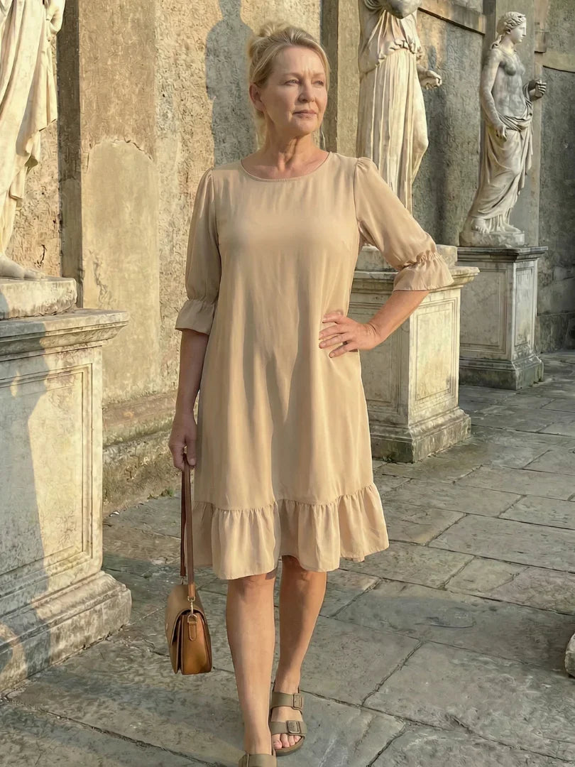 Ruffle Day Dress Women Relaxed Fit Casual