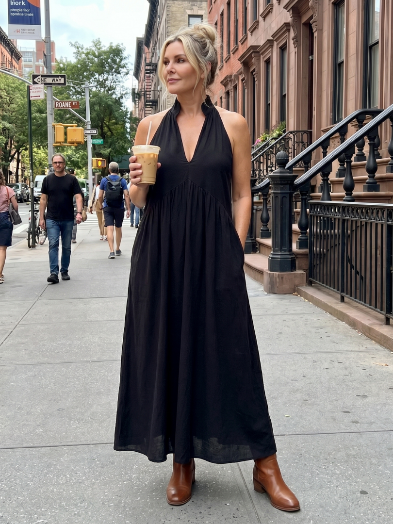 Midi Dress Women Relaxed Fit Casual Summer