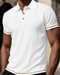 Textured Polo Shirt Men Structured Fit Casual Smart
