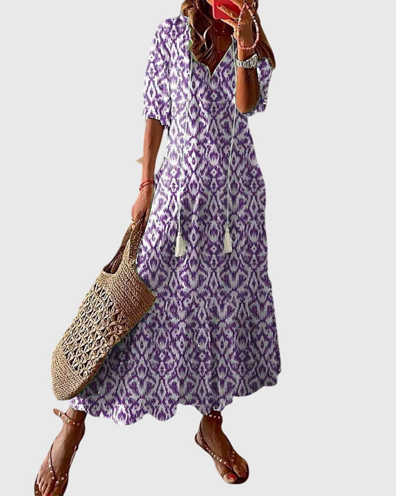 Summer Dress Women Regular Fit Casual Boho Vintage