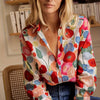 Blouse Women Regular Fit Casual Boho Floral Spring