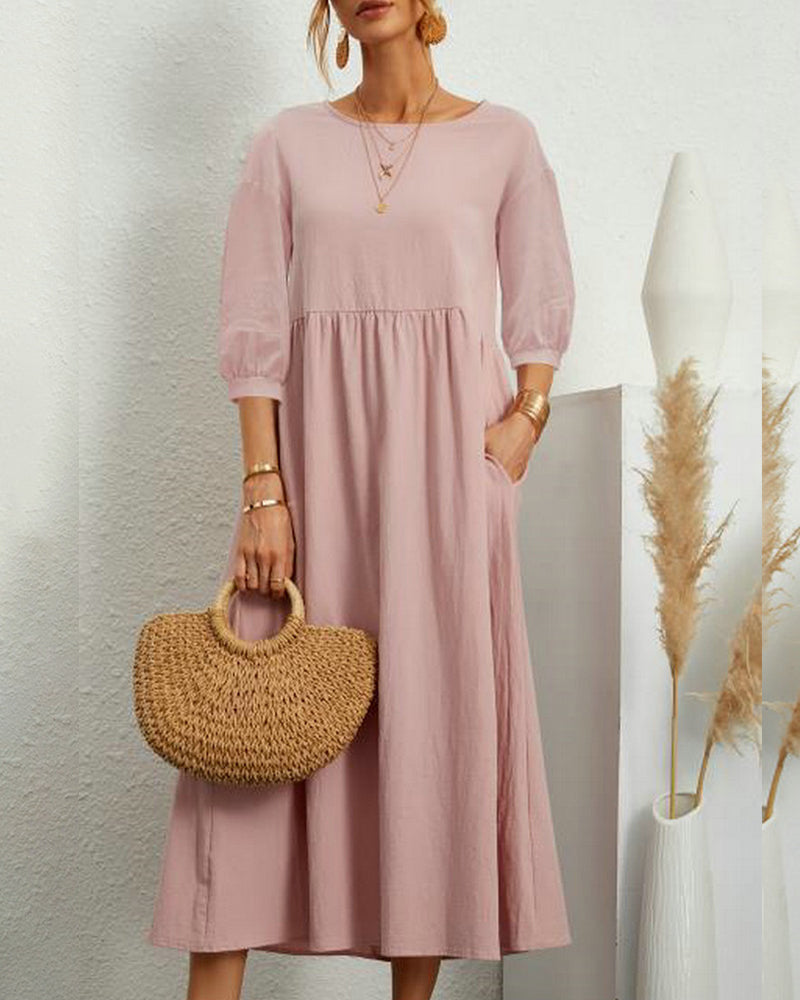 Midi Dress Women Loose Fit Casual Business Spring Summer