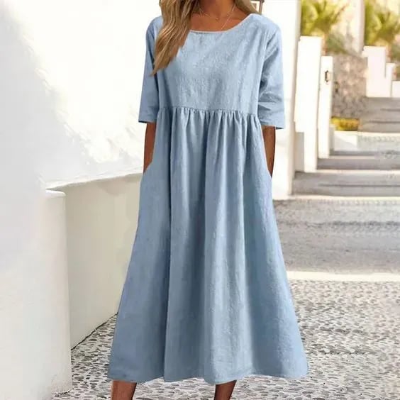 Midi Dress Women Regular Fit Casual Summer