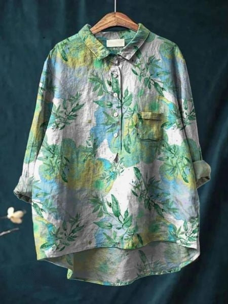 Floral Blouse Women Flowing Fit Casual Elegant