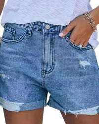 Distressed Shorts Women Regular Fit Casual Summer