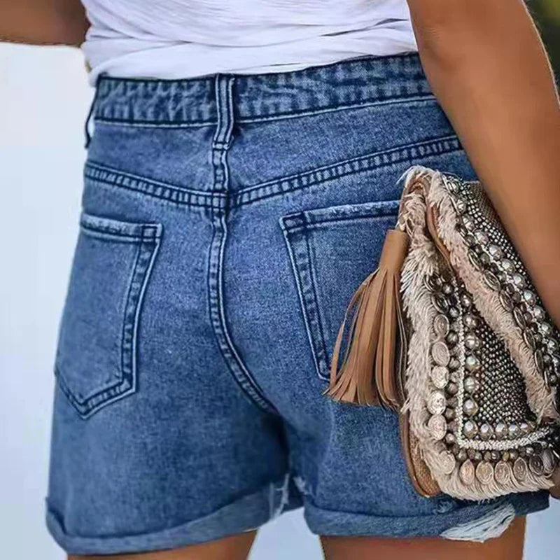 Distressed Shorts Women Regular Fit Casual Summer