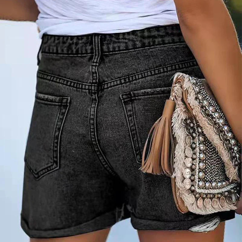 Distressed Shorts Women Regular Fit Casual Summer