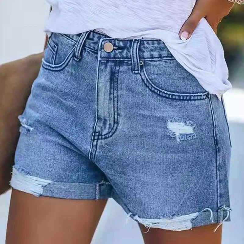 Distressed Shorts Women Regular Fit Casual Summer