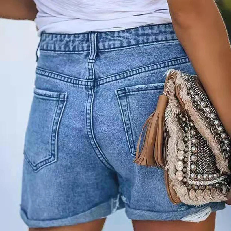 Distressed Shorts Women Regular Fit Casual Summer