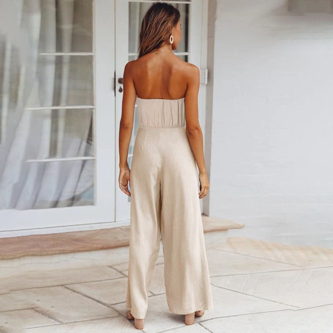 Strapless Wide Leg Jumpsuit Women Relaxed Fit Casual Summer
