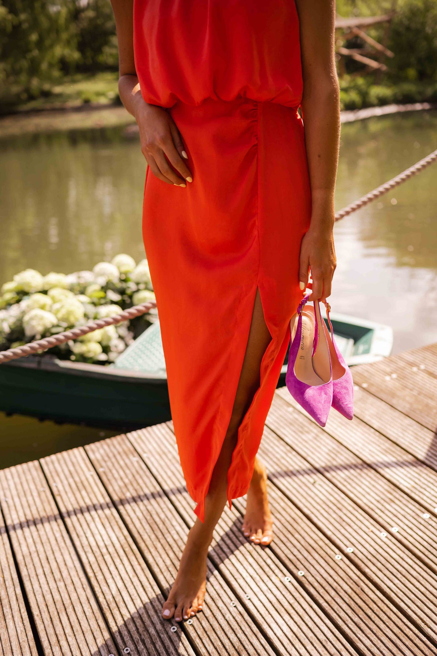 Midi Dress Women Slim Fit Summer Casual Elegant