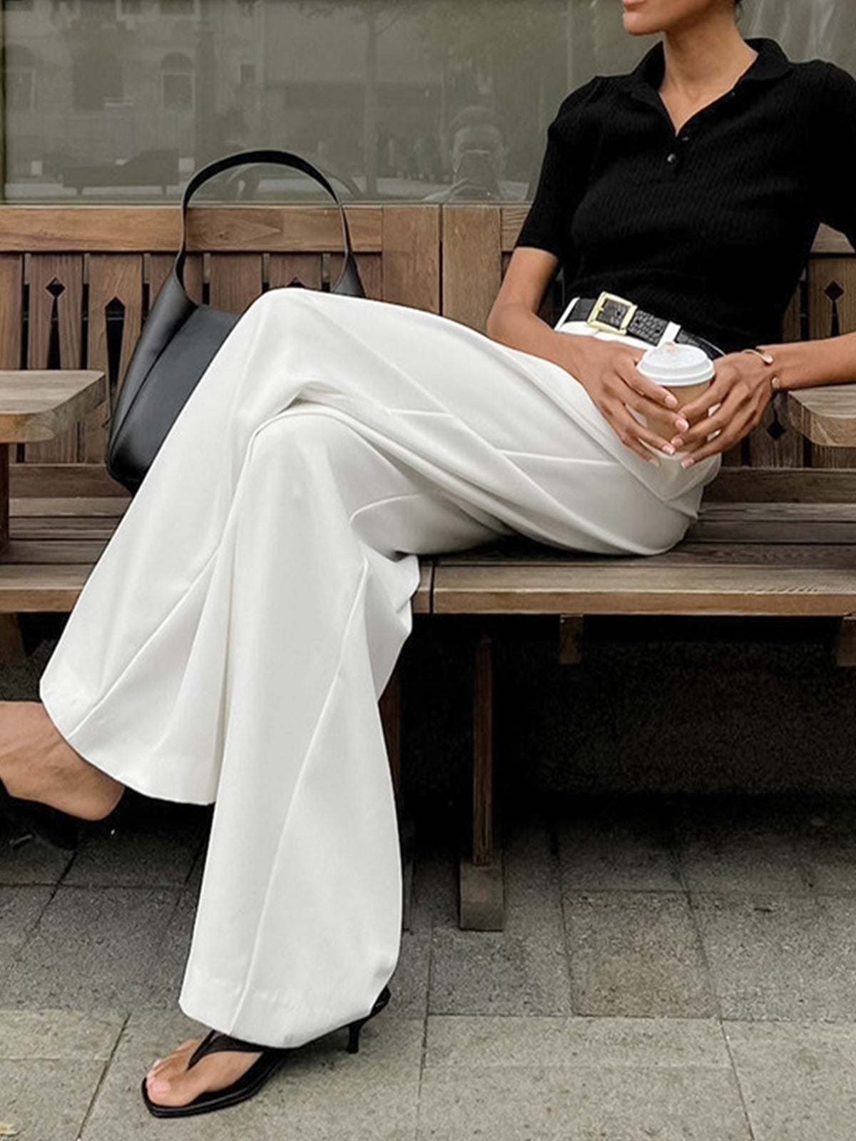Wide Leg Trousers Women High Waist Relaxed Fit Business