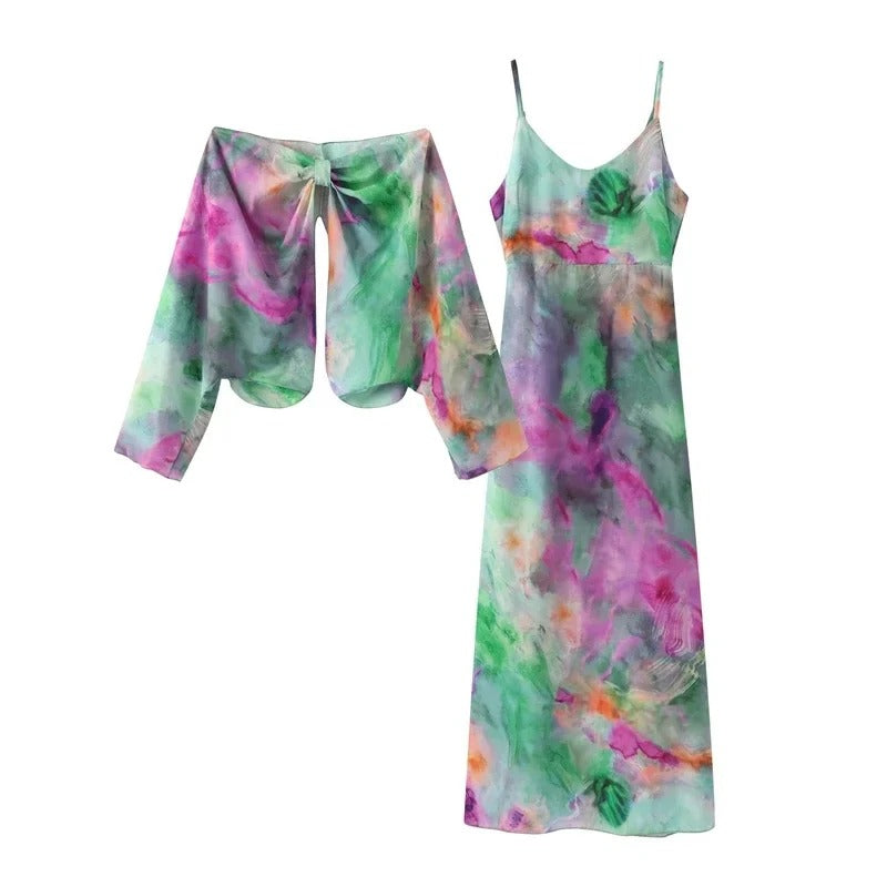 Maxi Dress Women Regular Fit Casual Elegant with Detachable Scarf