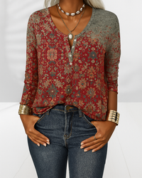 Blouse Women Relaxed Fit Casual Boho Floral