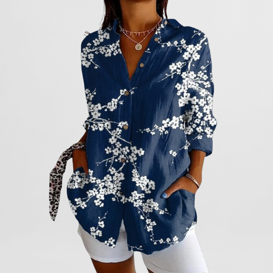 Blouse Women Oversized Casual Summer with Button Placket