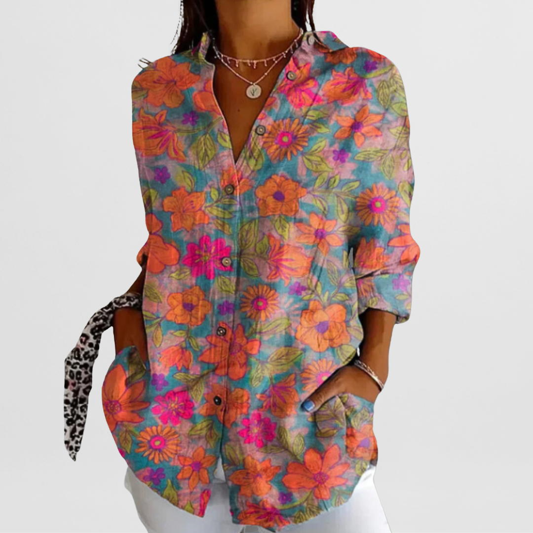 Blouse Women Oversized Casual Summer with Button Placket