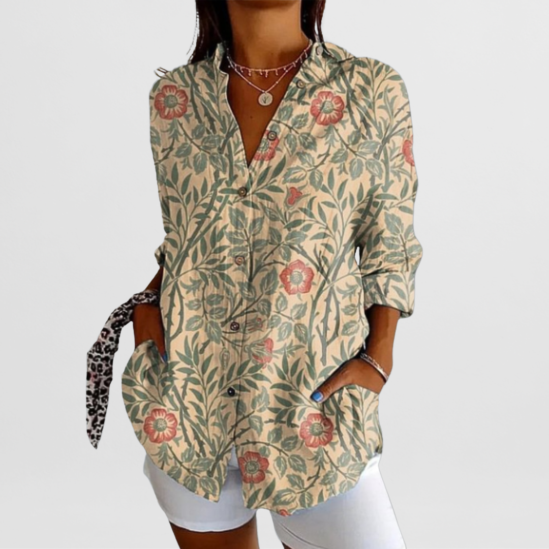 Blouse Women Oversized Casual Summer with Button Placket