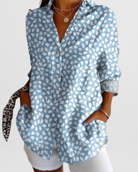 Blouse Women Oversized Casual Summer with Button Placket
