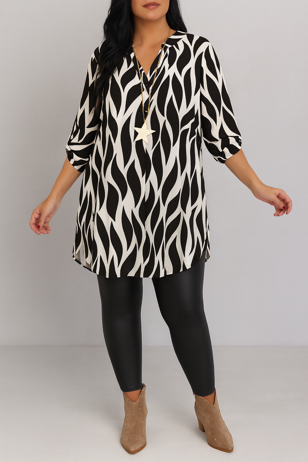 Blouse Women Loose Fit Casual Versatile Tunic