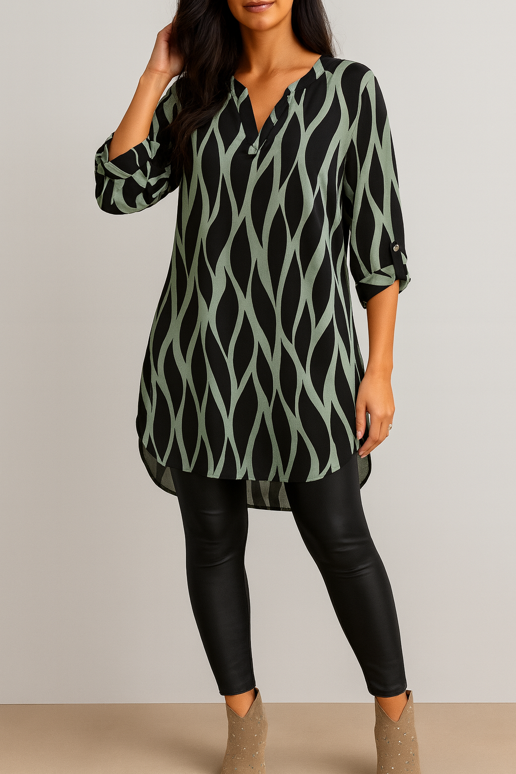 Blouse Women Loose Fit Casual Versatile Tunic