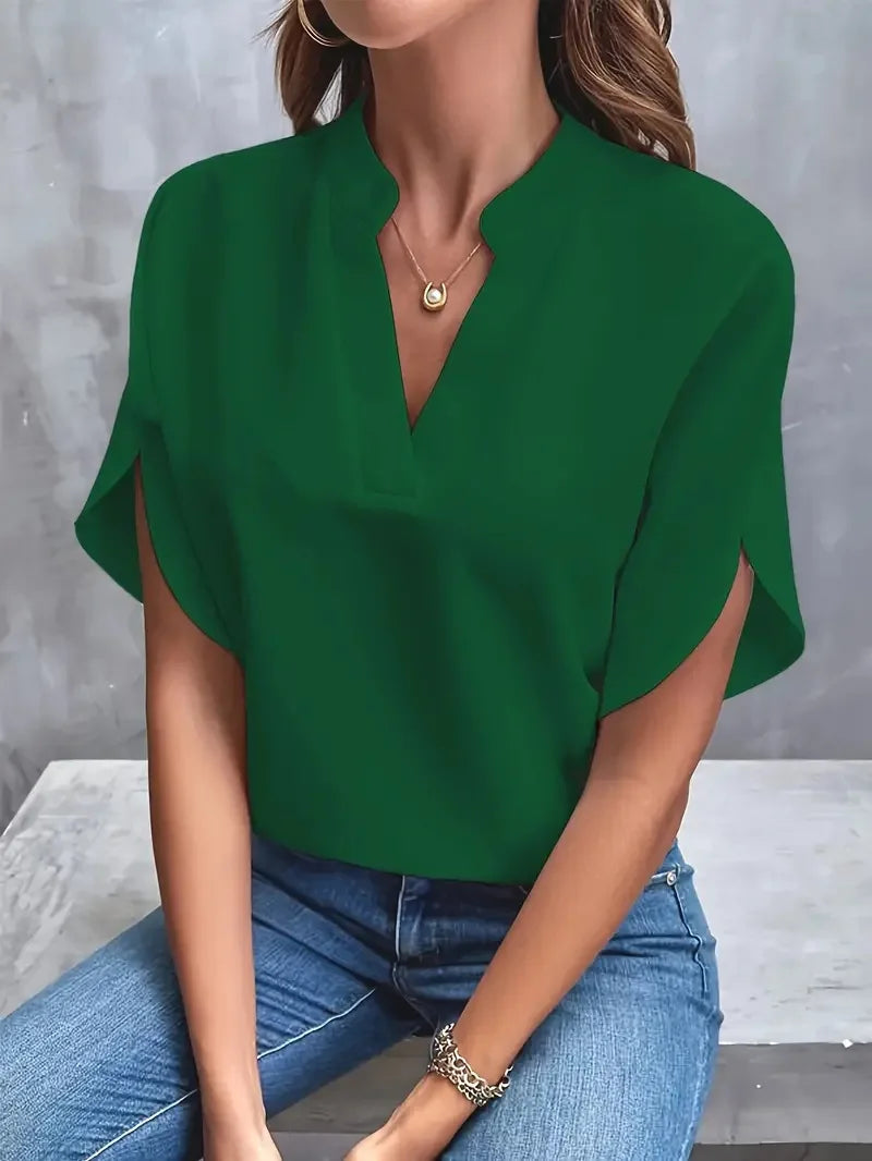 Blouse Women Relaxed Fit Casual Elegant V-Neck