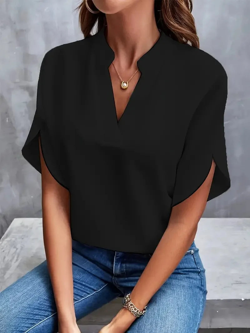 Blouse Women Relaxed Fit Casual Elegant V-Neck