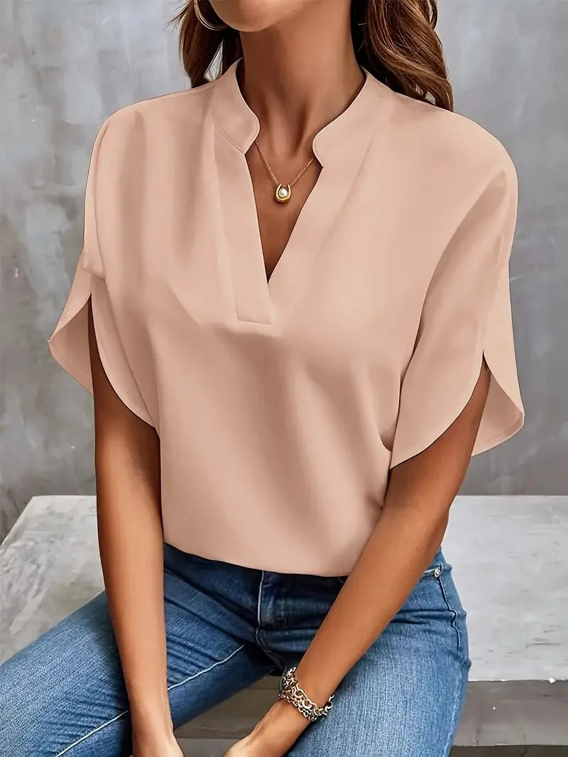 Blouse Women Relaxed Fit Casual Elegant V-Neck