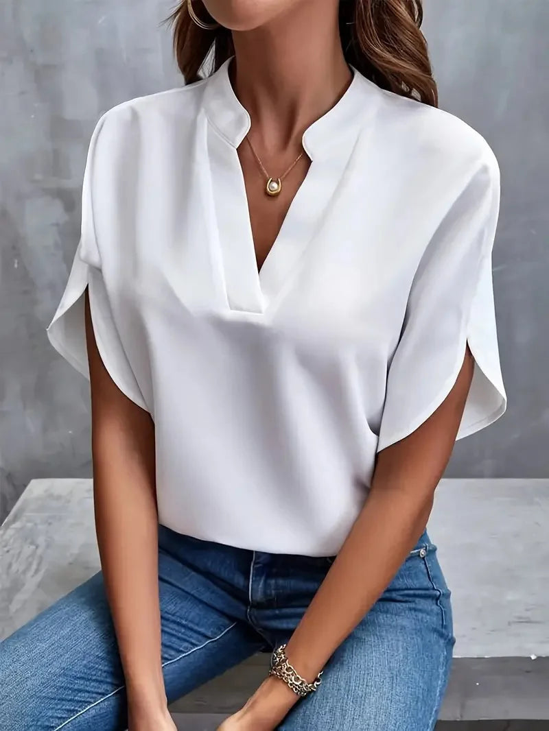 Blouse Women Relaxed Fit Casual Elegant V-Neck